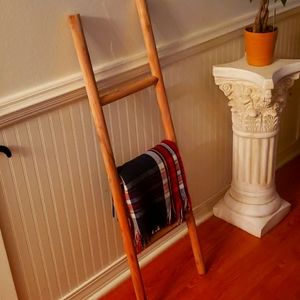 Wooden blanket towel or accessory short styled latter light wood beautiful handm